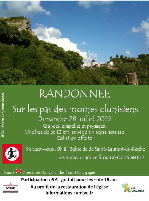 affiche randonnée sur les pas des moines clunisiens 2019