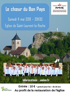 affiche du concert du Choeur du Bon Pays du 
11 mai 2019