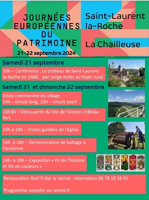 Programme journées du patrimoine 2024 Saint-Laurent-la-Roche